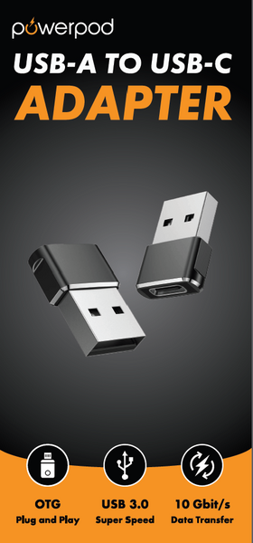 USB-A Male to USB-C Female OTG Adapter